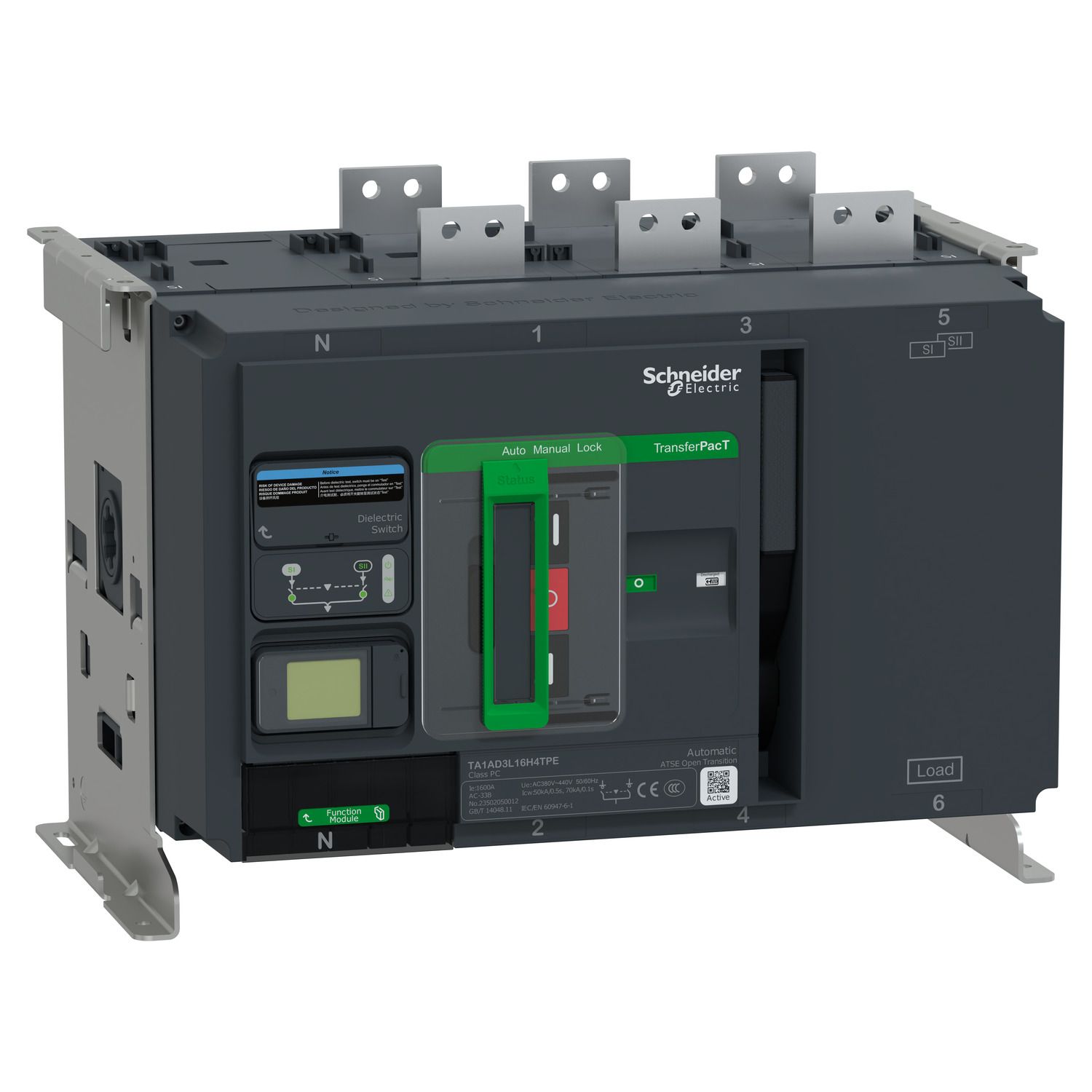 Picture of automatic transfer switch, TransferPacT, 1250A, 400V, 3P, LCD, TA1A