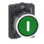 Picture of Complete push button with symbol, Easy Harmony XA2, plastic head, 22mm, green, vertical line, 1NO, spring return, marked