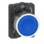 Picture of Complete push button, Easy Harmony XA2, plastic head, 22mm, blue, 1NO, spring return, unmarked