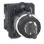 Picture of Complete key switch, Easy Harmony XA2, plastic head, 22mm, 3 positions, 3 sides pull-out, 2NO, stay put