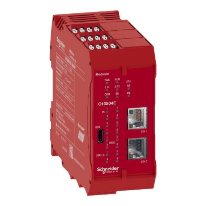 Picture of Safety controller with embedded communication, Modicon MCM, 8 inputs 4 outputs, monitors expansion modules, screw