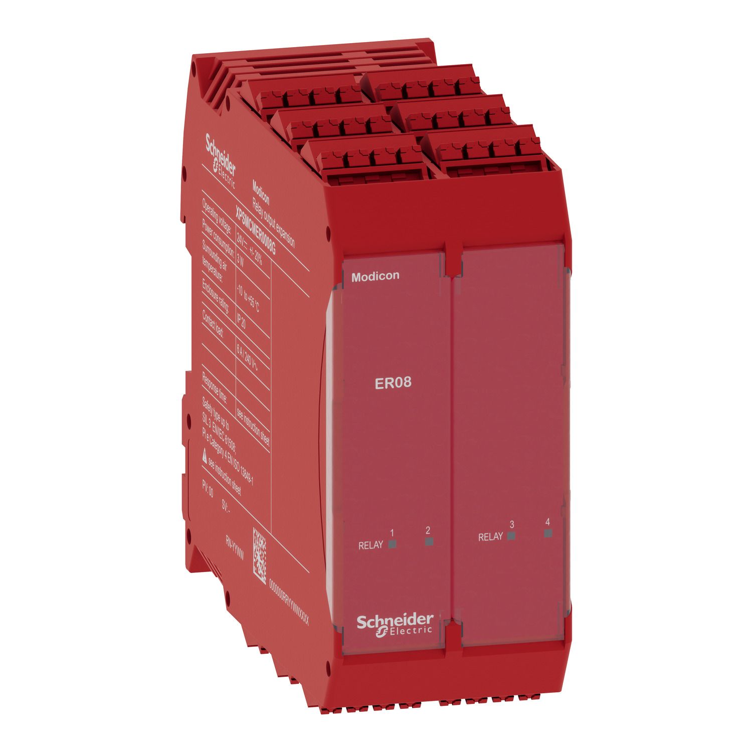 Picture of expansion module, Modicon MCM, 4 safety relay outputs, spring