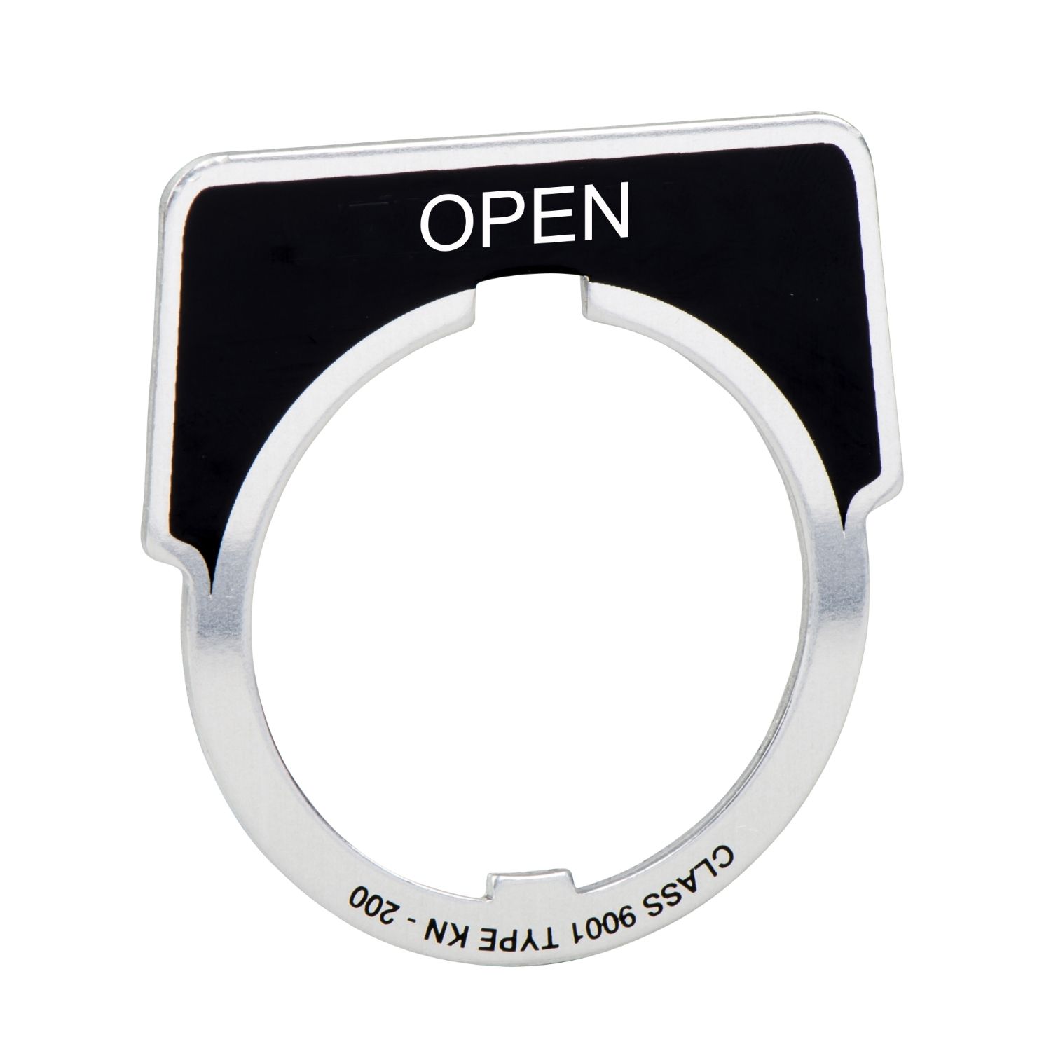 Picture of Legend, Harmony 9001K, Harmony 9001SK, 30mm, aluminium, black with silver letters, 40x43mm, marking OPEN