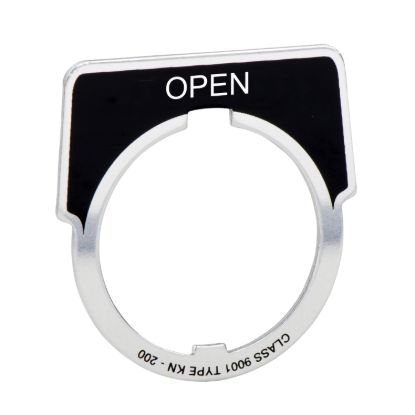 Picture of Legend, Harmony 9001K, Harmony 9001SK, 30mm, aluminium, black with silver letters, 40x43mm, marking OPEN