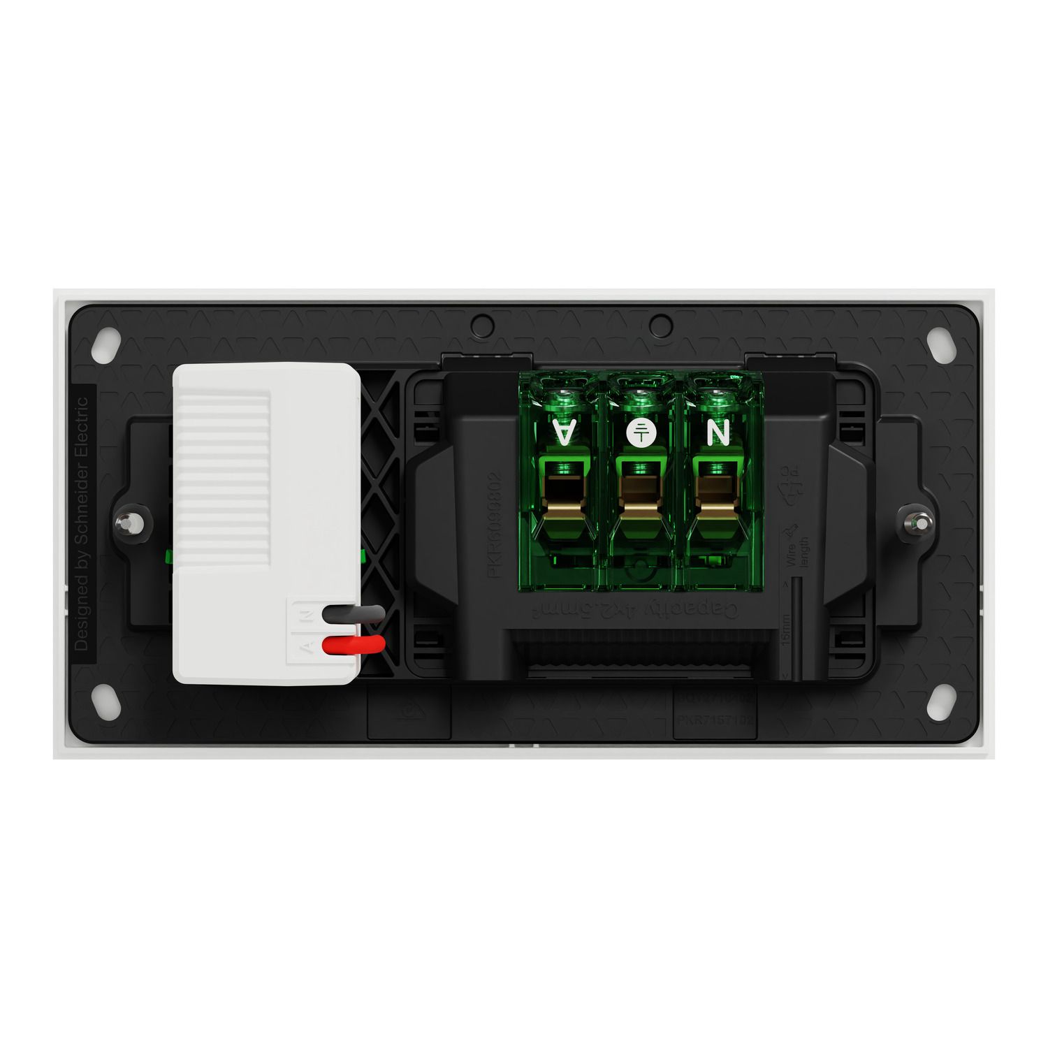 Picture of Double Switch Power Point, Clipsal Solis, Double Switch Power Point with USB C Charger, Horizontal Mount, 230V-240V, 10A