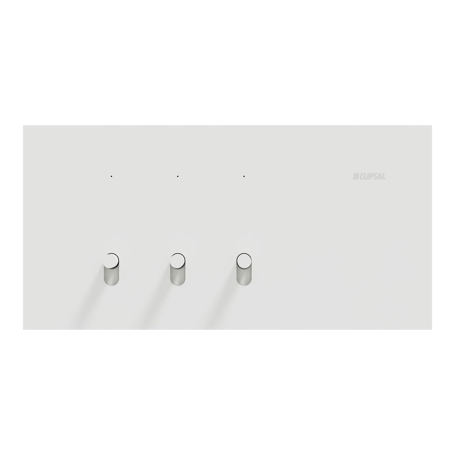 Picture of Flush Switch, Clipsal Solis T Series, Horizontal Mount, 3 Gang, 230V-240V, 10AX 1-Way/2-Way