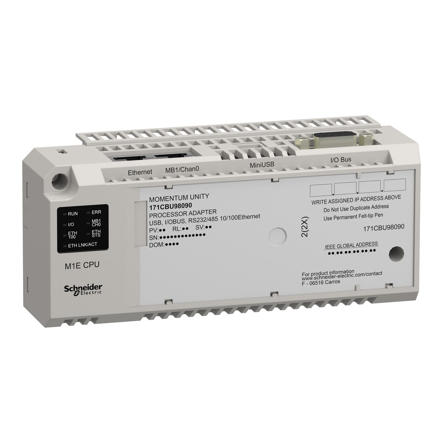 Picture of Unity M1E processor - RS232/485 - Ethernet - USB - I/O bus