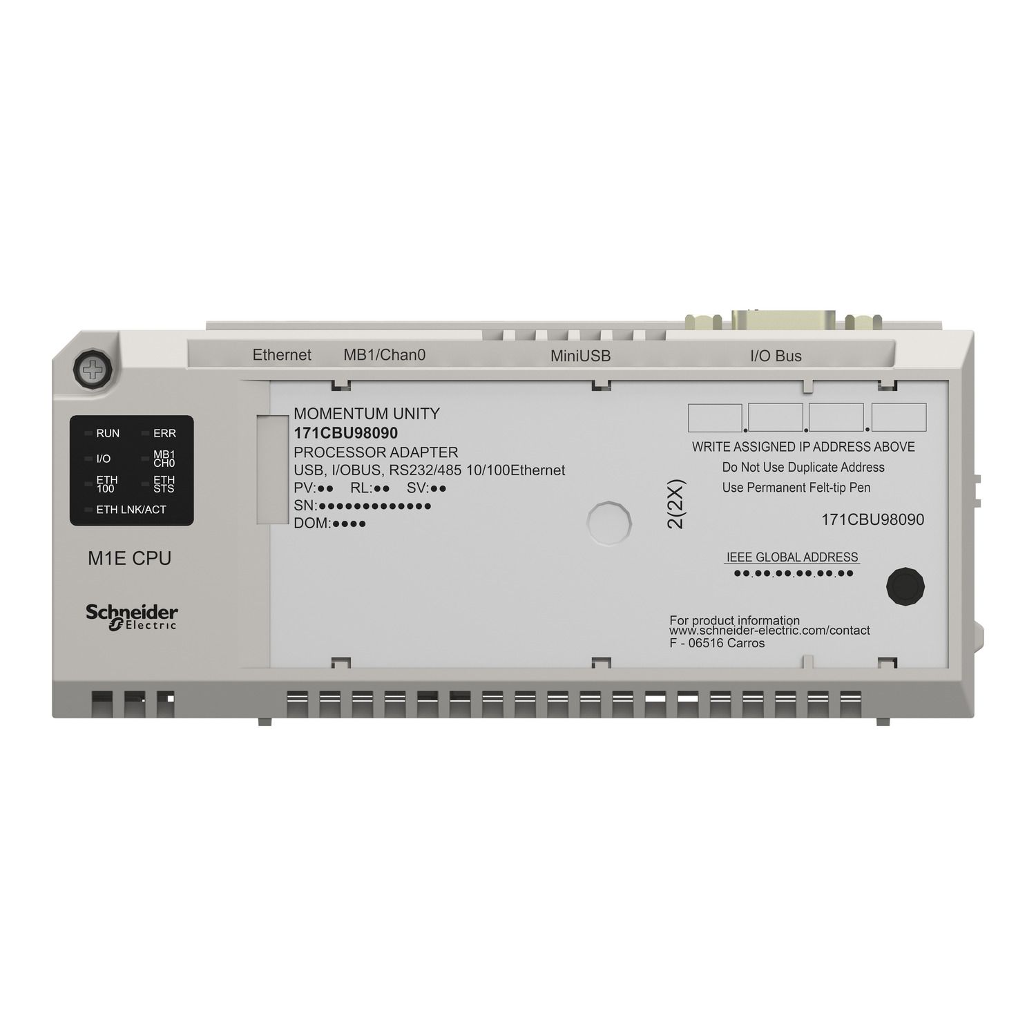 Picture of Unity M1E processor - RS232/485 - Ethernet - USB - I/O bus