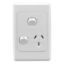 Picture of Switched Socket Outlet, 2000 Series, Single, 250V, 10A, Vertical, Removable Extra Switch