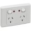 Picture of Twin Switch Socket Outlet, 2000 Series, 250V, 10A, Indicator