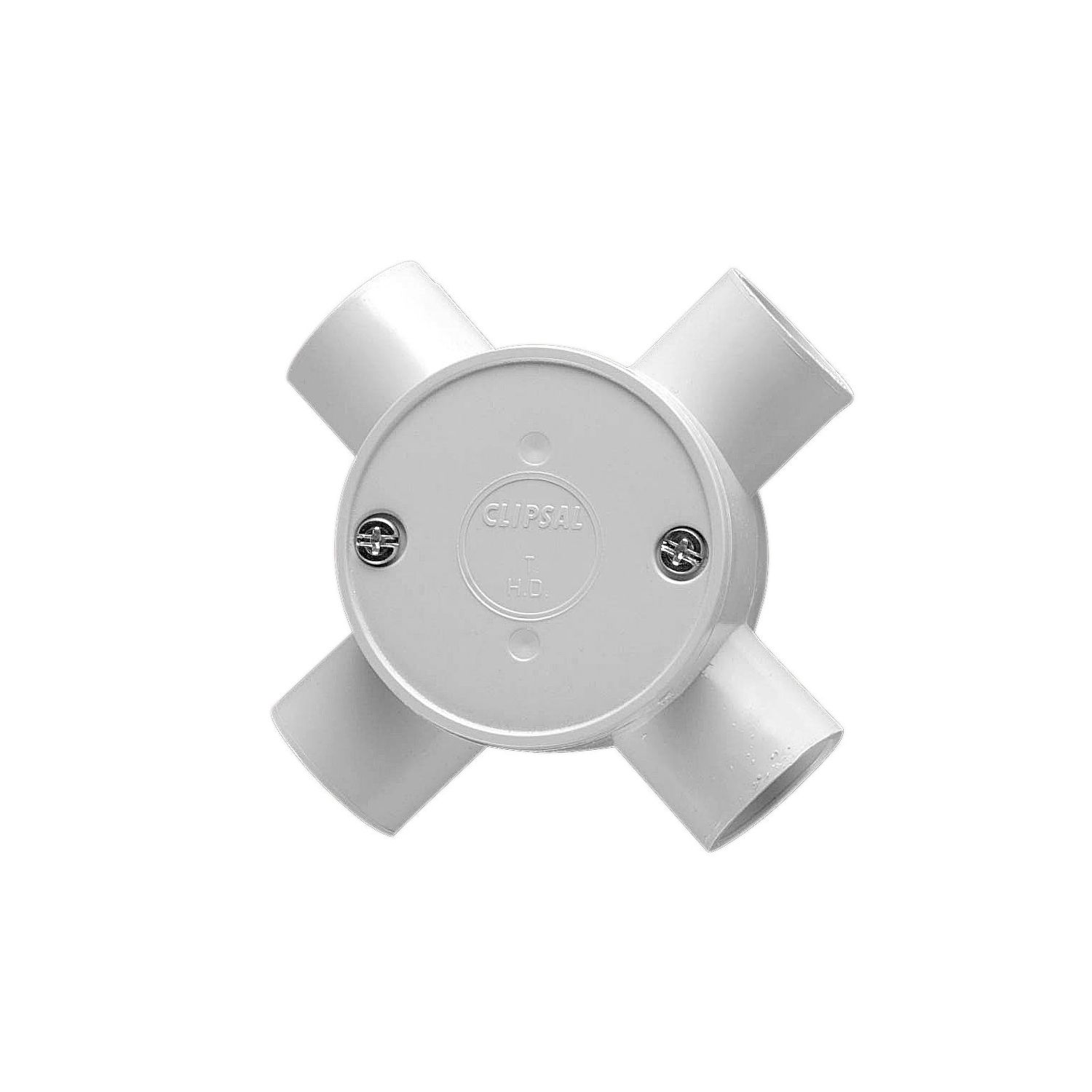 Picture of Round Junction Box, Clipsal - Cable Management, PVC, 20mm Entries, 4 Way