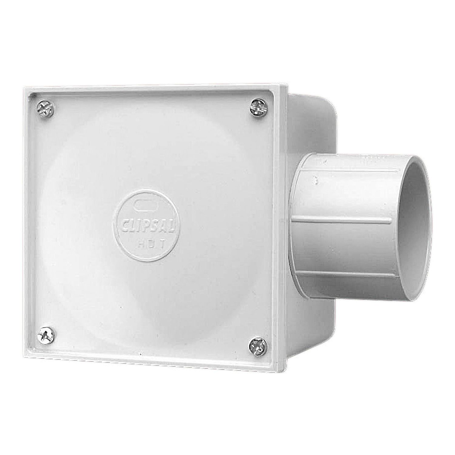 Picture of Junction Box, Clipsal - Cable Management, Square, PVC50mm Entries, 1 Way