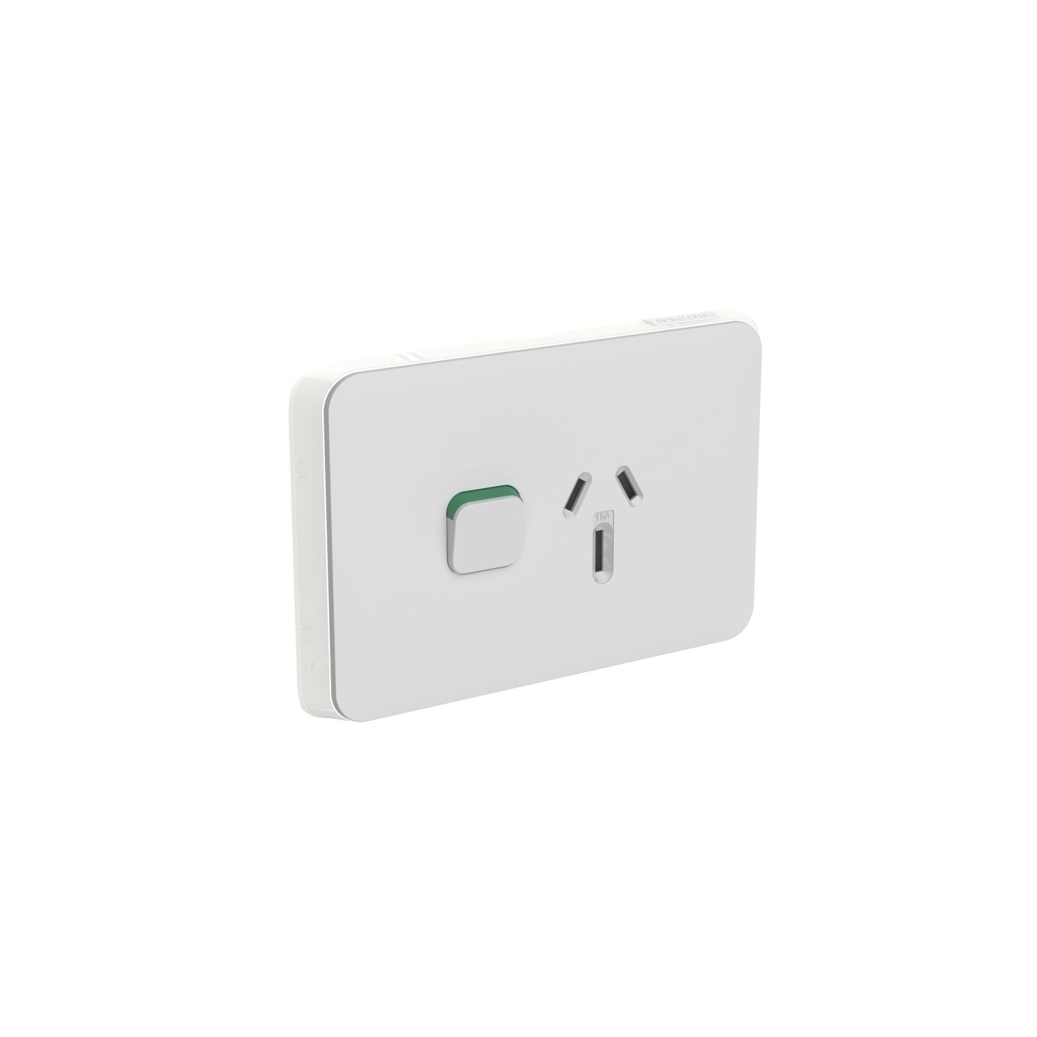 Picture of Single Power Point Skin, Clipsal Iconic, Horizontal Mount, 250V, 15A, Clip-On