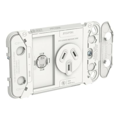 Picture of Single Switch Power Point Grid, Clipsal Iconic, Horizontal Mount, 250V, 10A