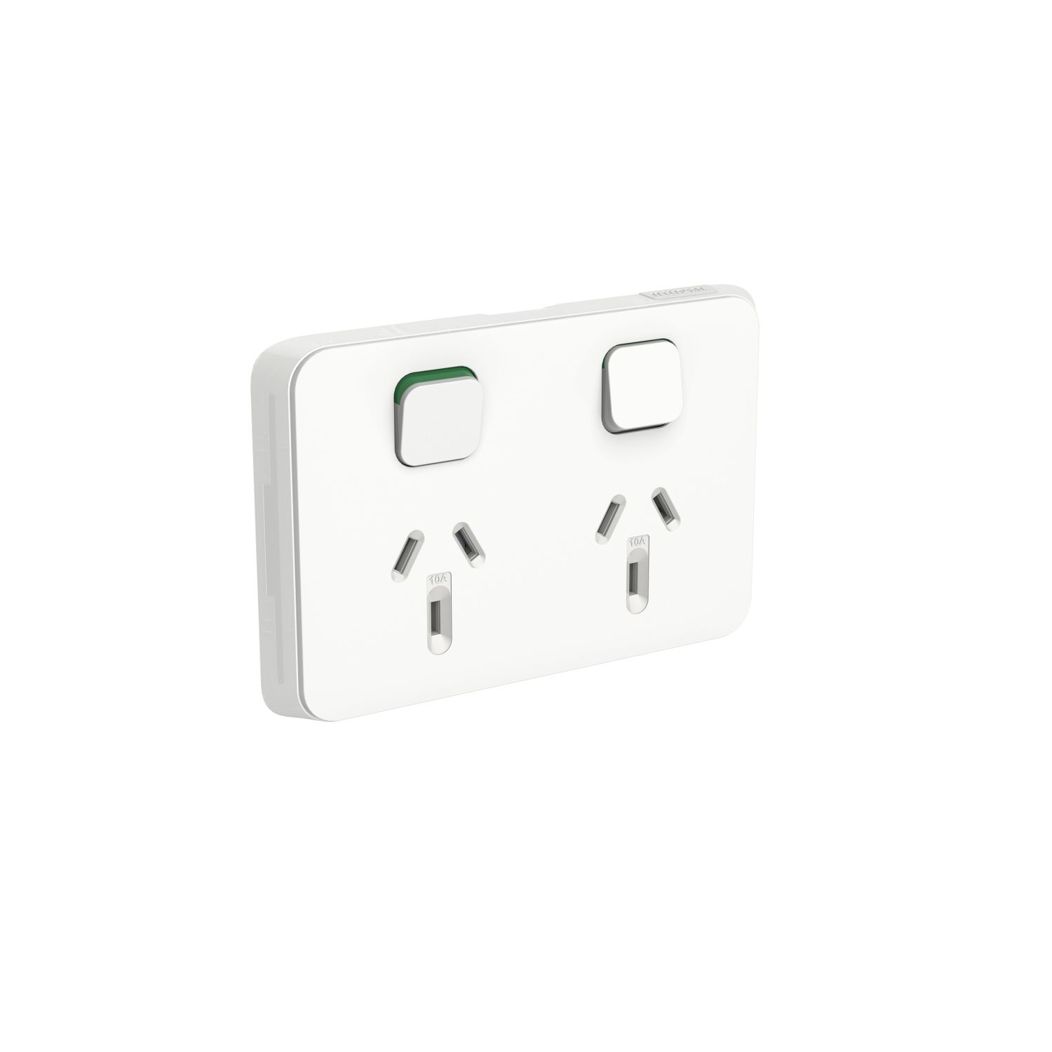Picture of Socket Switch, Clipsal Iconic, Horizontal Twin, 10A, 250V, Bulk Pack 50