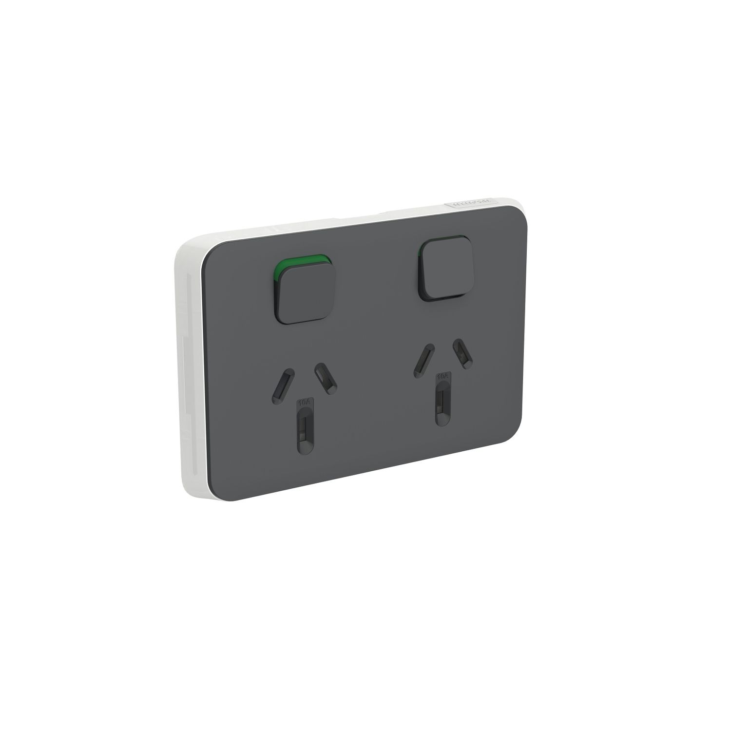 Picture of Double Power Point Skin, Clipsal Iconic, Horizontal Mount, 250V, 10A, Clip-On