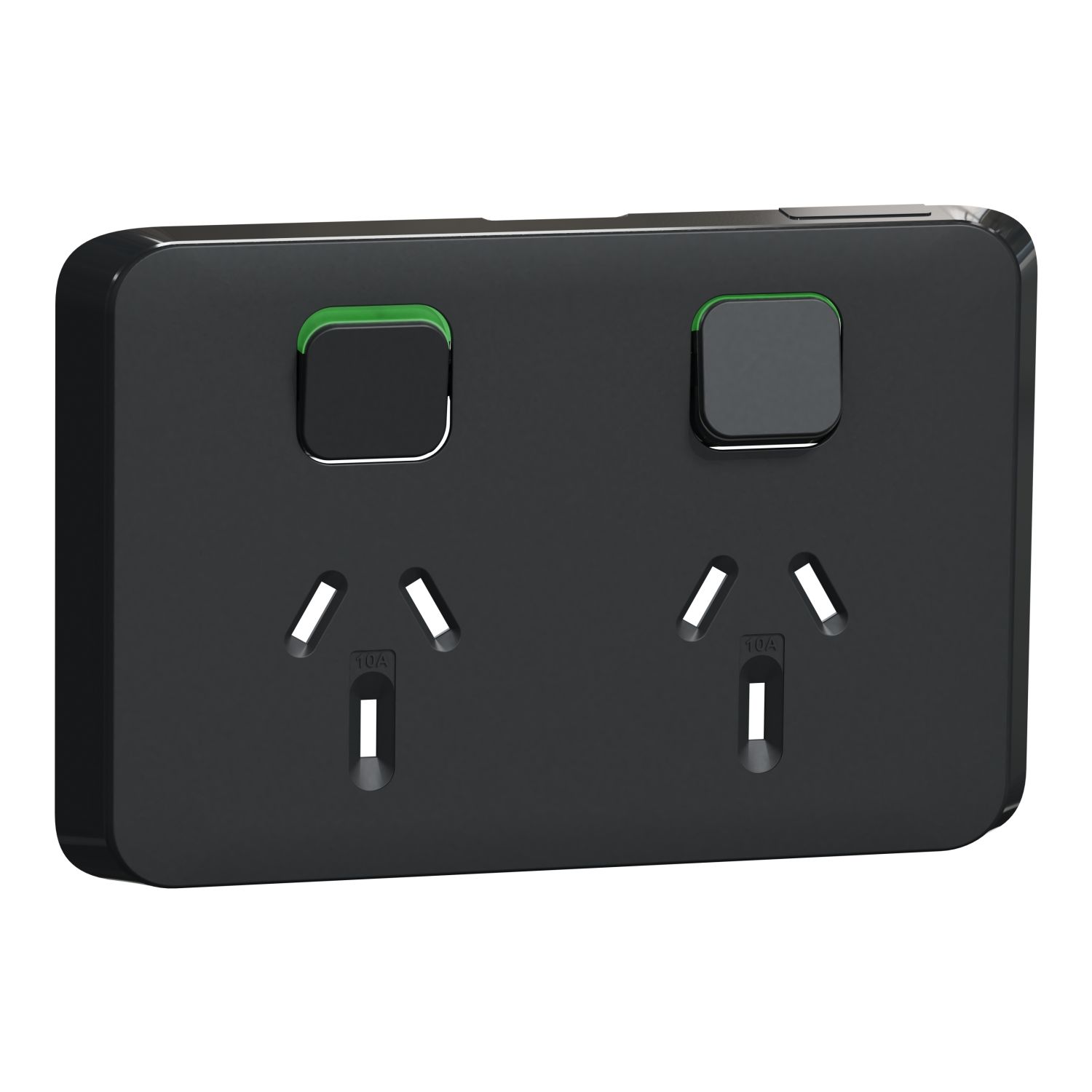 Picture of Double Power Point Skin, Clipsal Iconic, Horizontal Mount, 250V, 10A, Clip-On