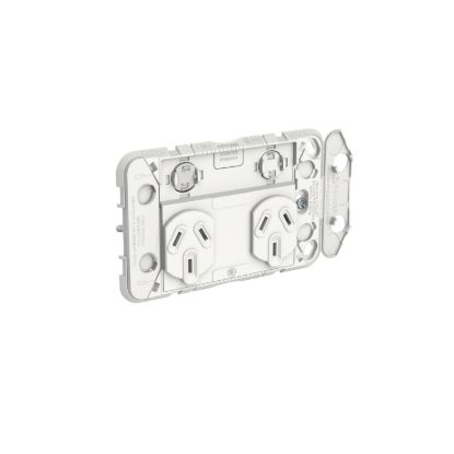Picture of Double Power Point Grid, Clipsal Iconic, Horizontal Mount, 250V, 10A