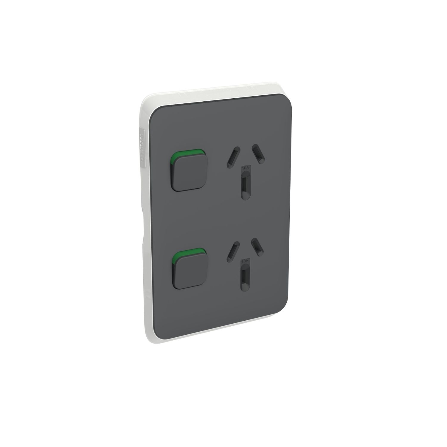 Picture of Double Power Point Skin, Clipsal Iconic, Vertical Mount, 250V, 10A, Clip-On