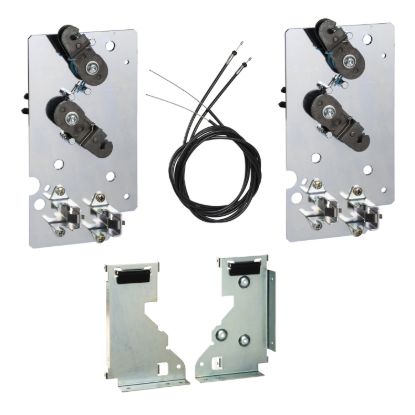 Picture of mechanical interlocking using cables, ComPact N630b to NS1600, source changeover for 1 fixed and 1 withdrawable devices