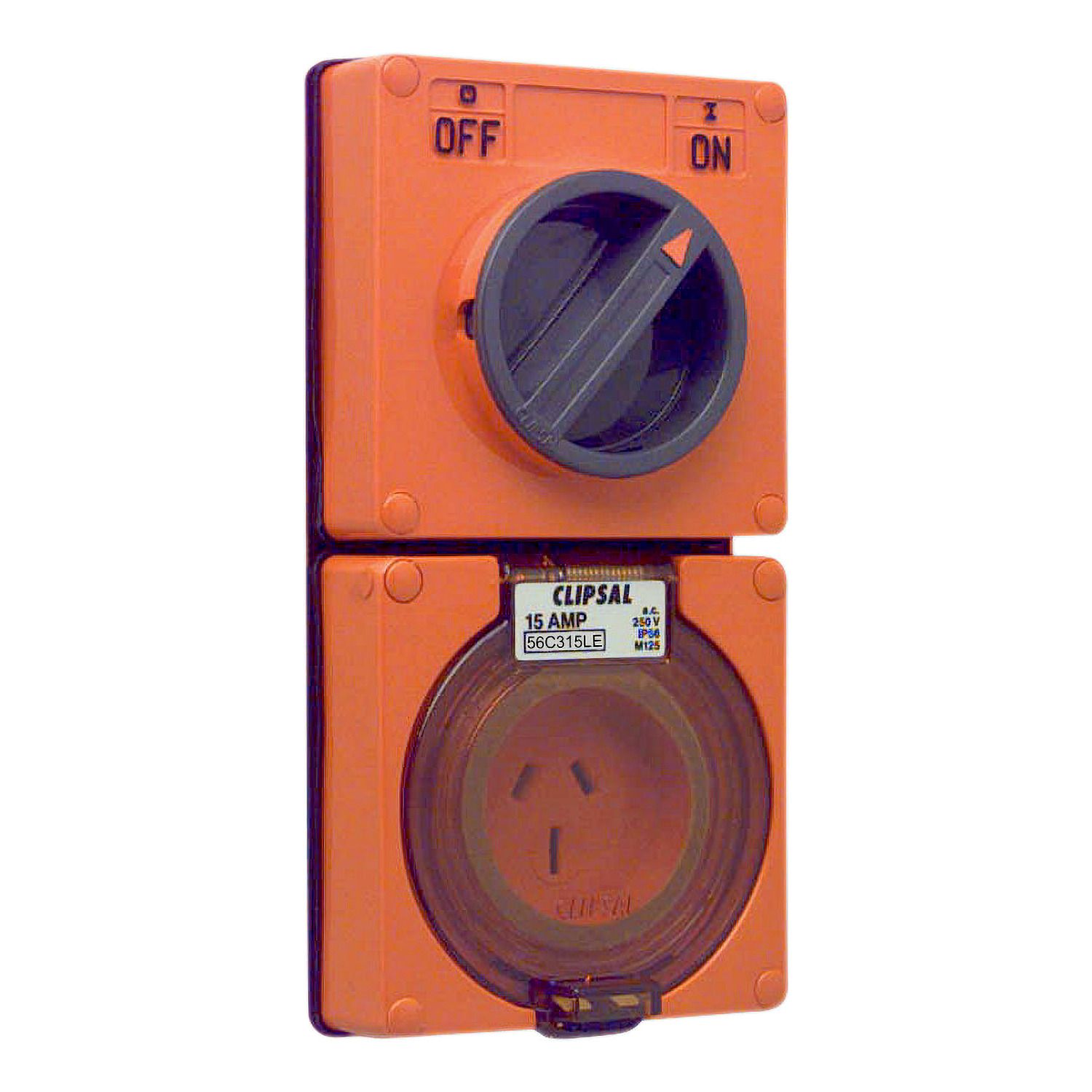 Picture of Switched Socket, Clipsal - 56 Series, Surface IP66 3 PIN 15A Less Enclosure