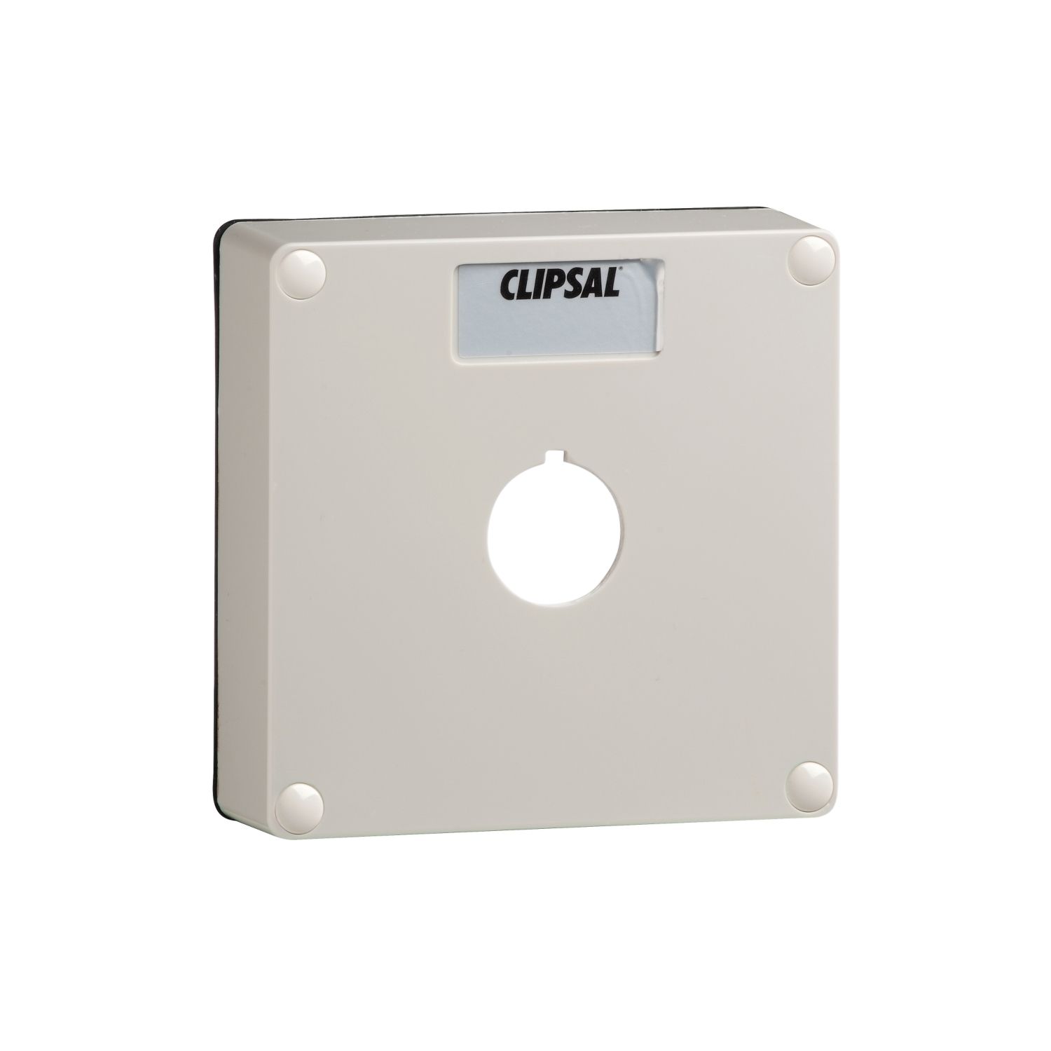 Picture of Lid, Clipsal - 56 Series, 1 Gang with 1 X 22mm Diameter Aperture. Lid Made of Plastic & Includes Gasket