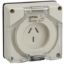 Picture of Socket Outlet, Clipsal - 56 Series, Surface 3 PIN Flat 20A