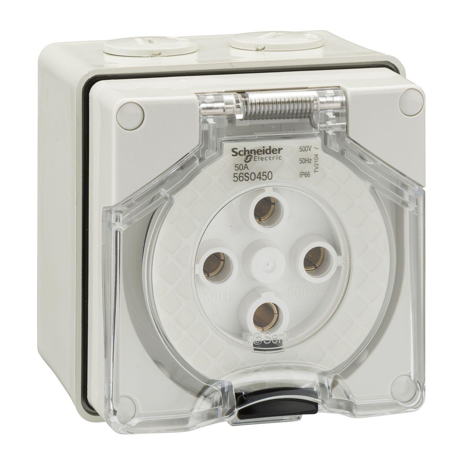 Picture of Surface Socket, Clipsal - 56 Series, IP66, 500V 50A - 4 Round Pins