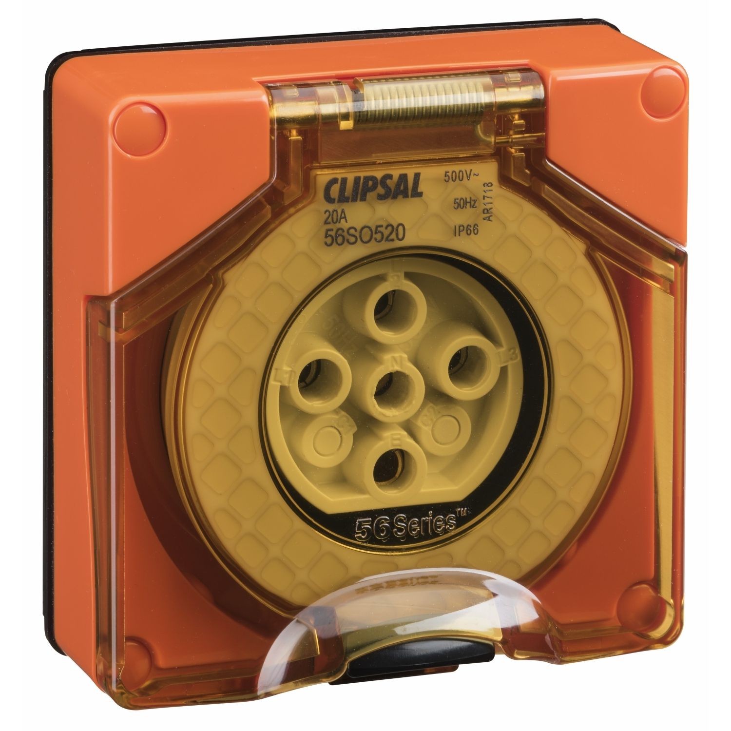 Picture of Socket Outlet, Clipsal - 56 Series, Surface 5 PIN Round 20A Less Enclosure