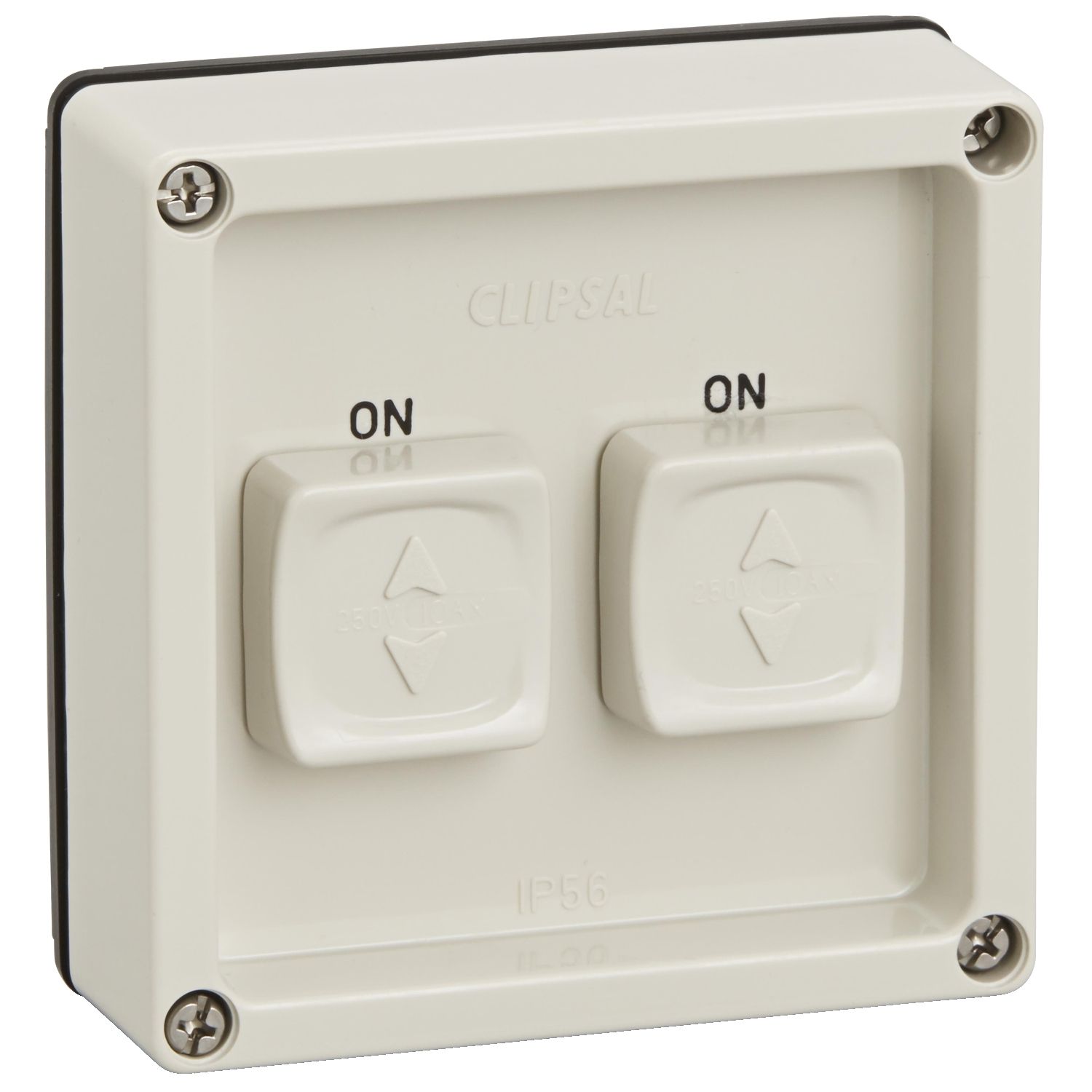 Picture of Switch Surface, Clipsal - 56 Series, IP66 2 Gang Single Pole 10A Less Enclosure