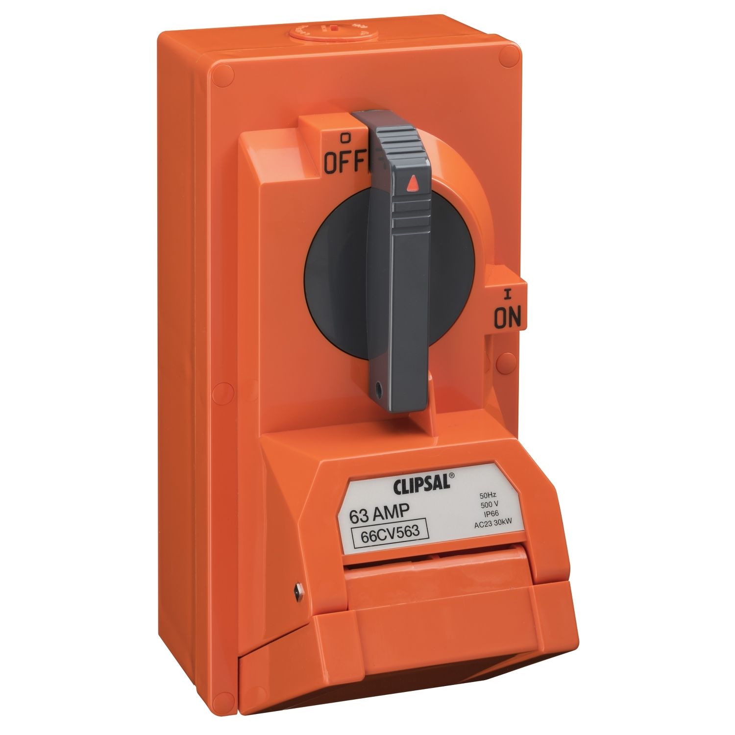Picture of Switched Socket Outlet, 66 Series, 500V, 63A, 5 Round PIN, IP66