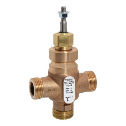 Picture of Venta V341 Globe Valve, 3-Way, PN16, G 1 External Thread, DN15, Kvs 2.5, Bronze Body, Stainless Steel Trim.