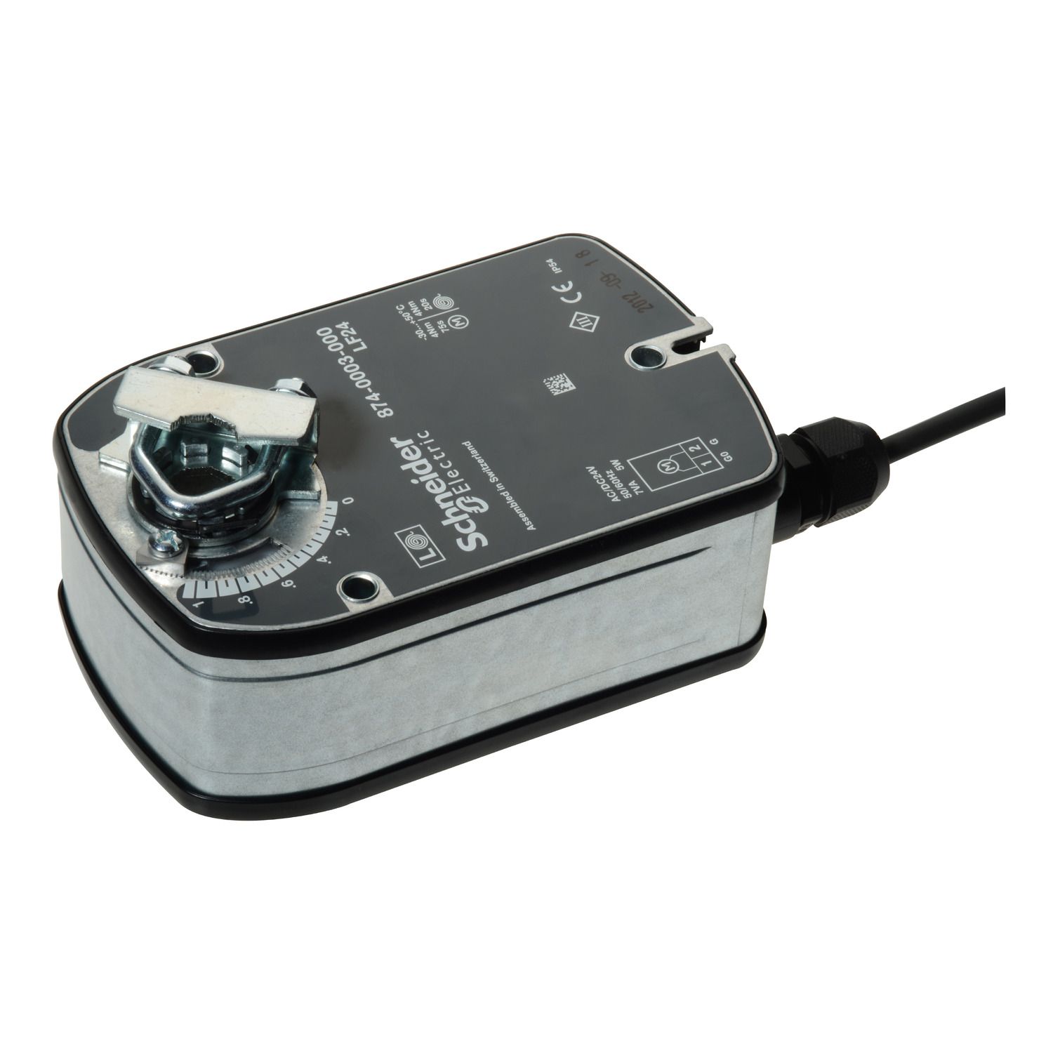 Picture of LF24 Electric Damper Actuator, 2-Position, Spring Return, 24Vac/dc, 1m Cable, 4Nm, IP54.