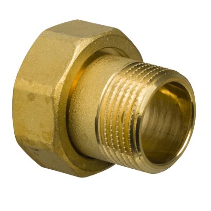 Picture of 2xDN25 External Threaded End Connections with Fibre Gaskets, G 1.1/4 to valve, R1 (External taper) to pipe.