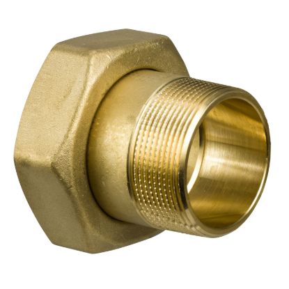 Picture of 2xDN50 External Threaded End Connections with Fibre Gaskets, G 2.1/2 to valve, R 2 (External taper) to pipe.