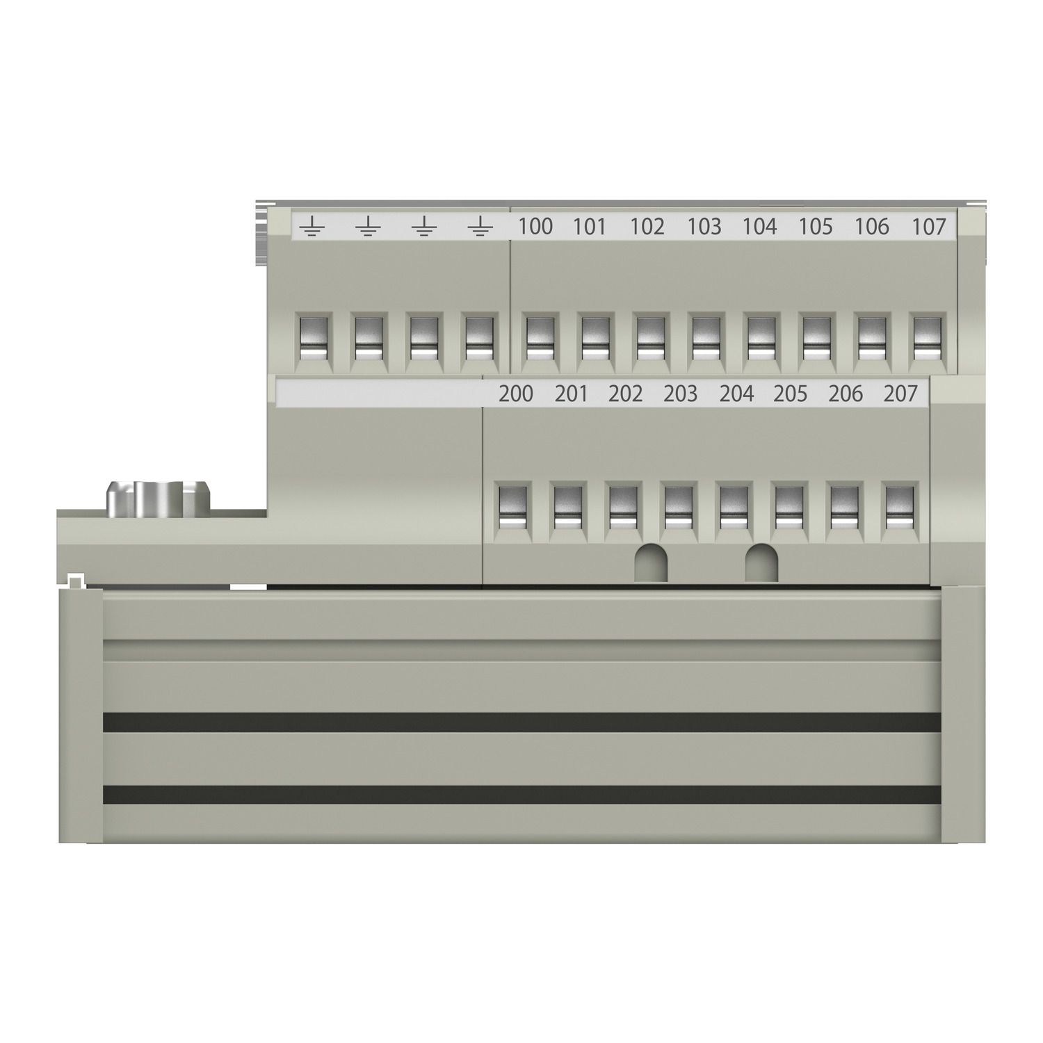 Picture of connection sub-base ABE7 - for distribution of 4 analog channels protected