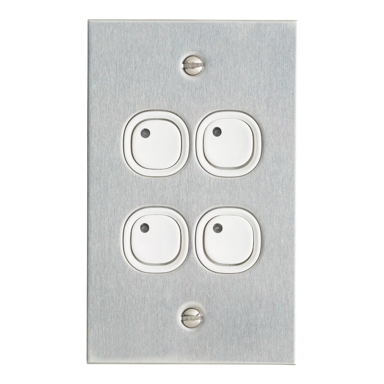 Picture of Flat Plate, C-Bus Control and Management System, Key Input, 4 Gang, B Style, Learn Enabled, Stainless Steel