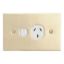 Picture of Single Switch Socket Outlet, Metal Plate Series, 250V, 10A, BBSL Style, Flat Plate