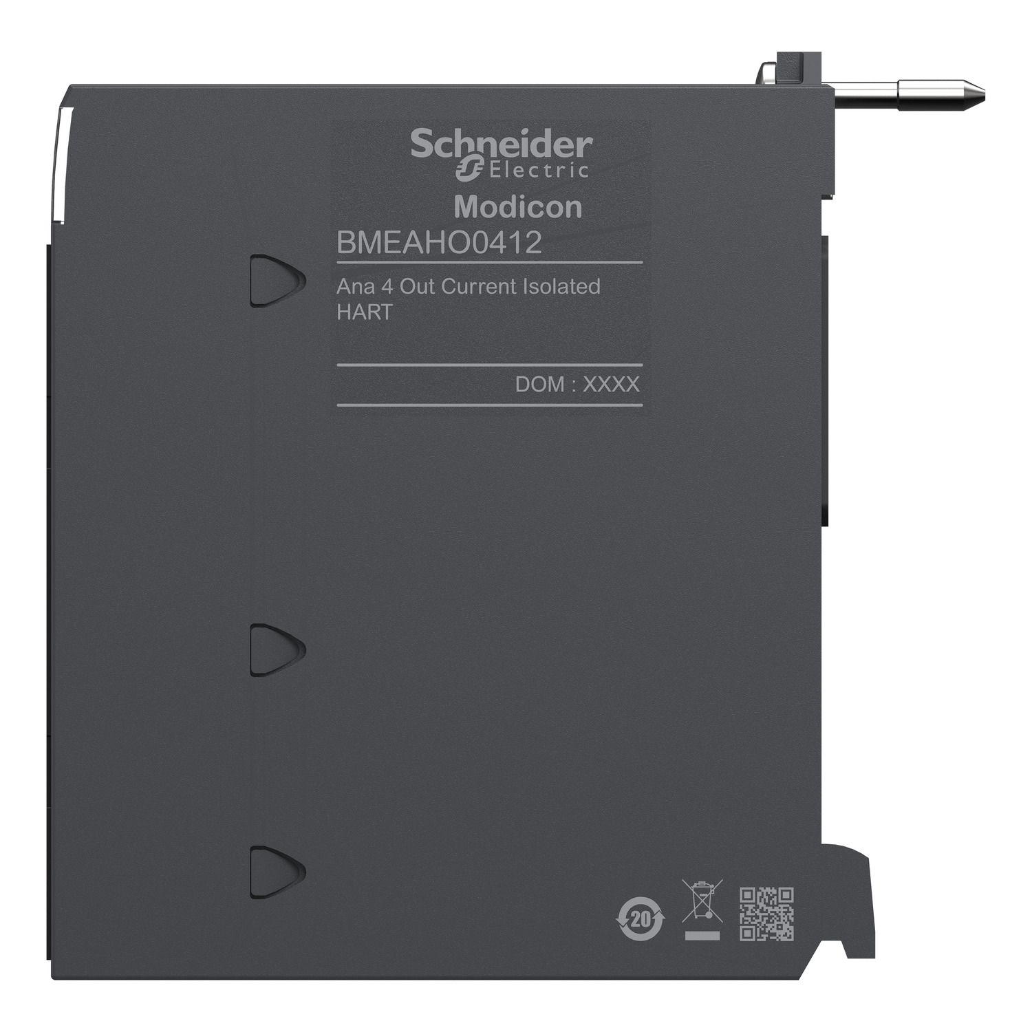 Picture of analog isolated high level output module, Modicon X80, 4 HART outputs, 4 to 20mA