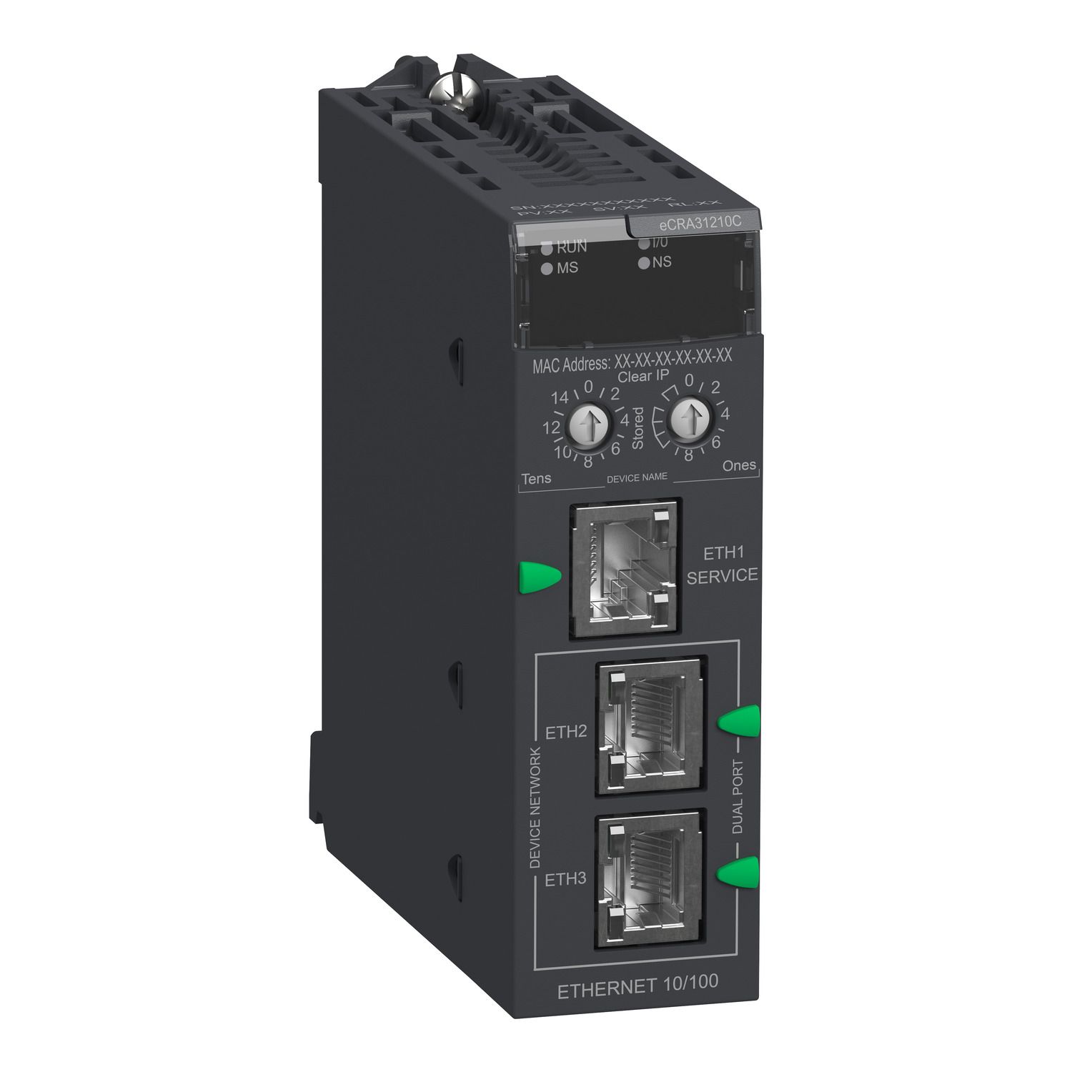 Picture of EIO drop adapter, Modicon X80, with Ethernet backplane, coated