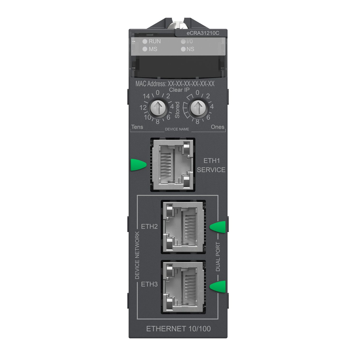 Picture of EIO drop adapter, Modicon X80, with Ethernet backplane, coated