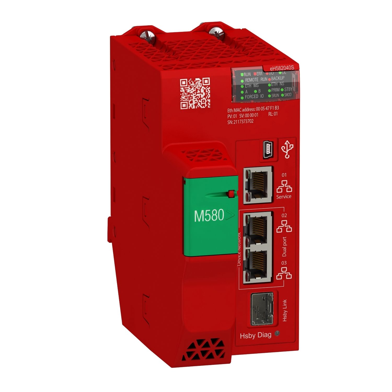 Picture of redundant safety processor, Modicon M580, 8MB, 61 Ethernet devices, 8 remote IO racks