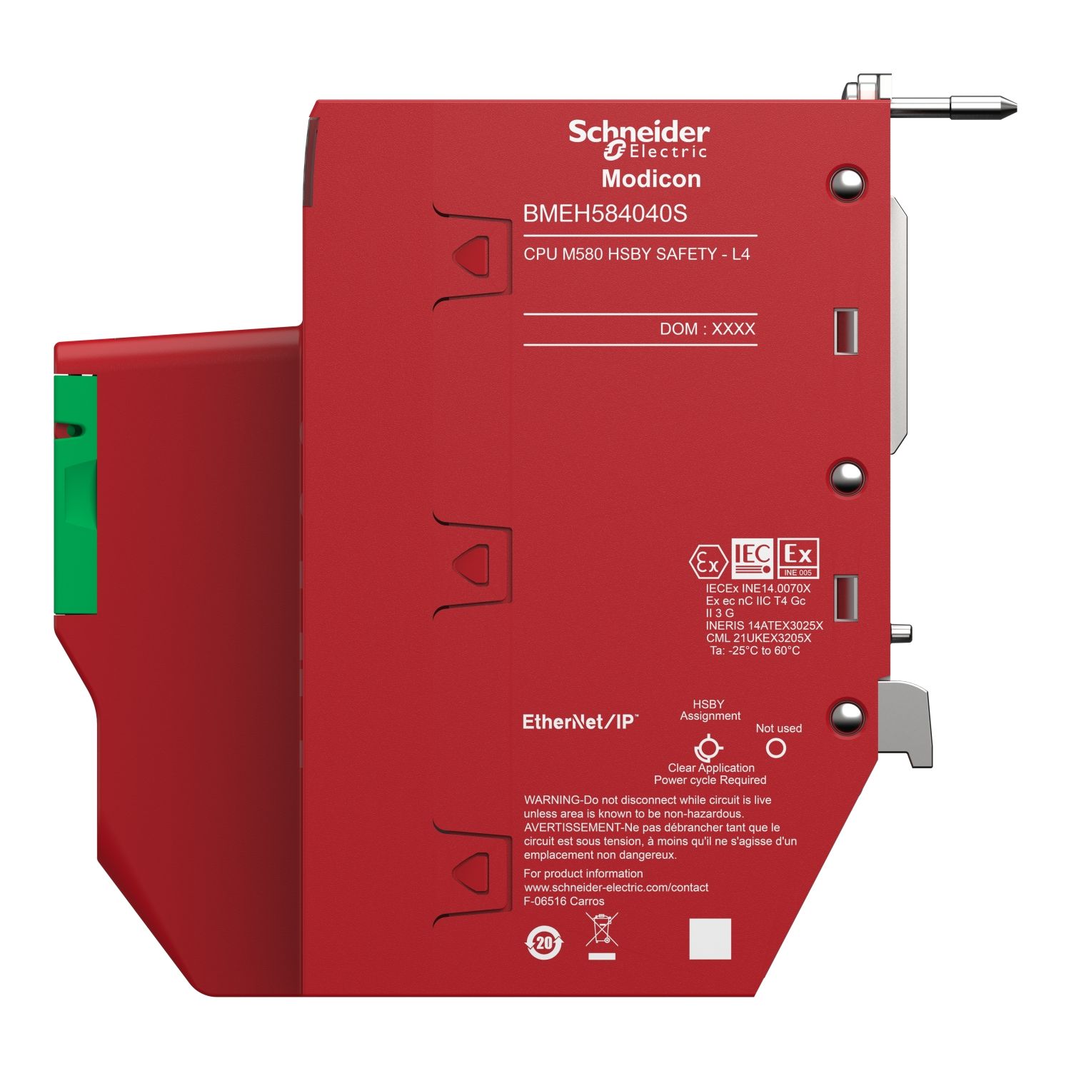 Picture of redundant safety processor, Modicon M580, 16MB, 61 Ethernet devices, 16 remote IO racks of X80 & Quantum IO
