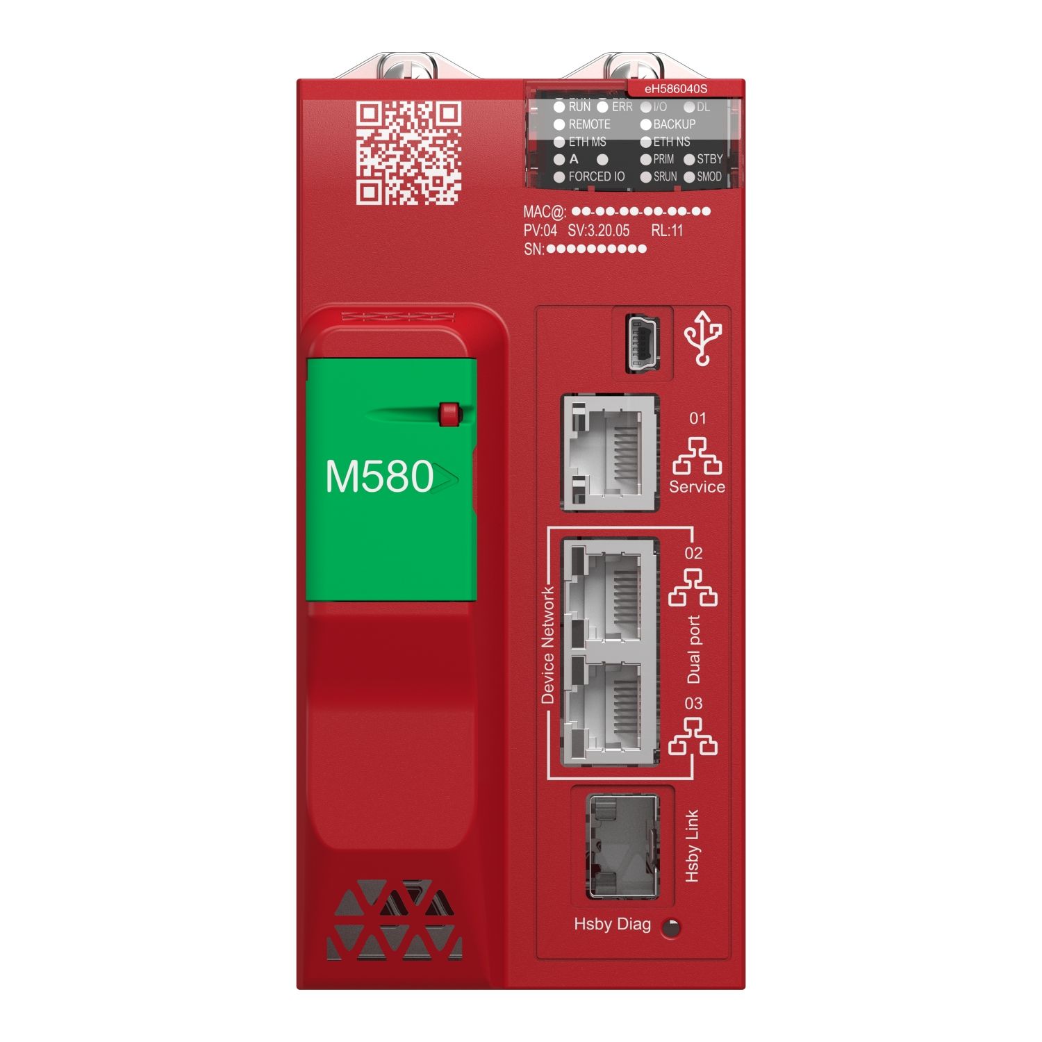 Picture of redundant safety processor, Modicon M580, 64MB, 61 Ethernet devices, 31 remote IO racks of X80 and Quantum IO