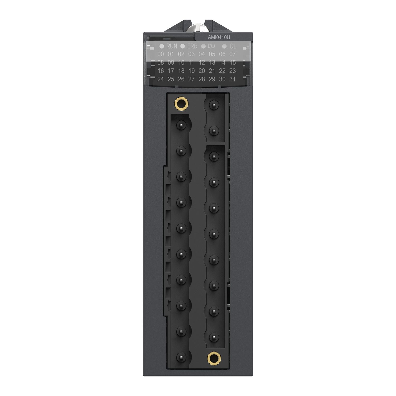Picture of analog isolated high level input module, Modicon X80, 4 I, 0 to 20mA, 4 to 20mA, 10V positive or negative, severe environment