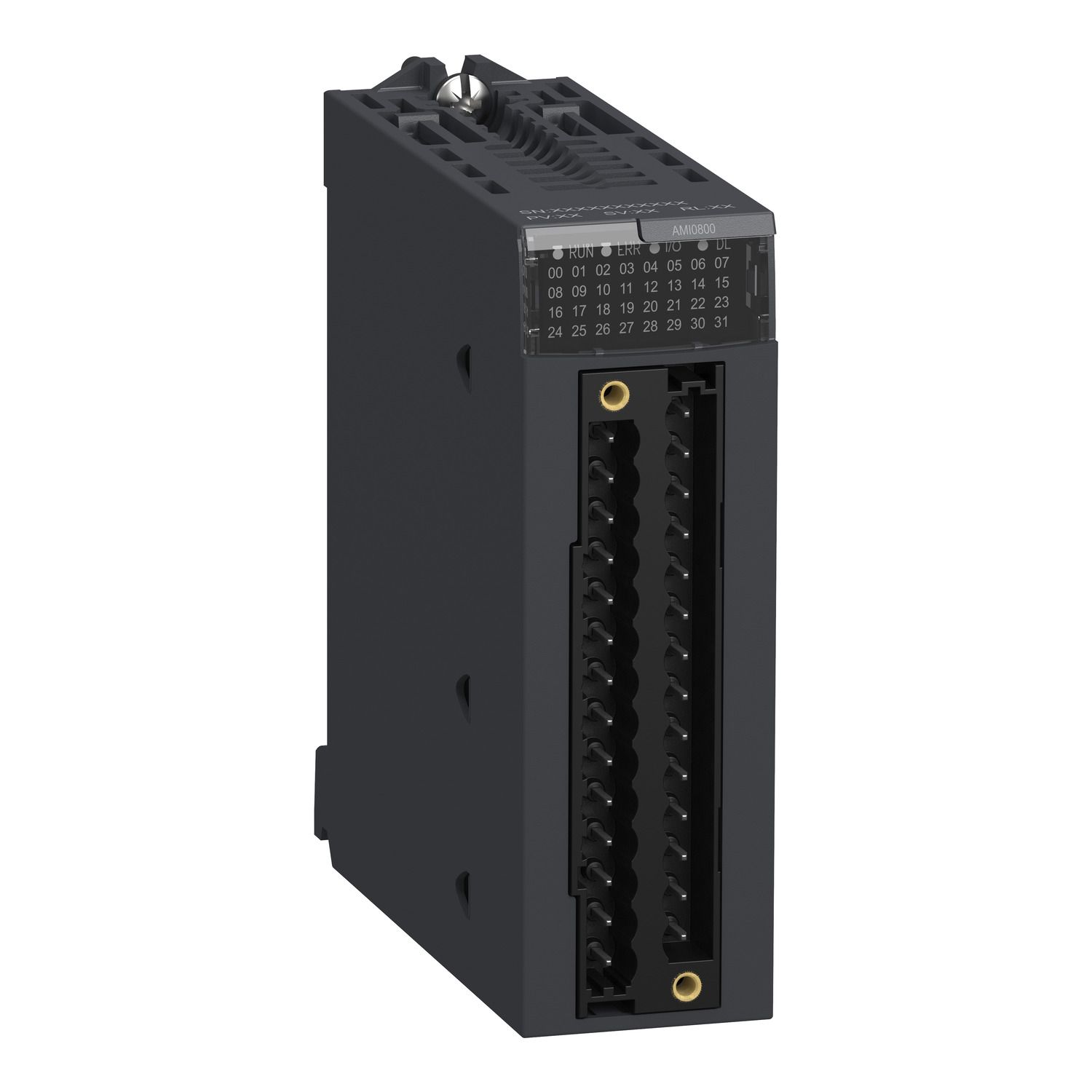 Picture of analog non isolated high level input module, Modicon X80, 8 inputs, 0 to 20mA, 4 to 20mA, 10V positive or negative