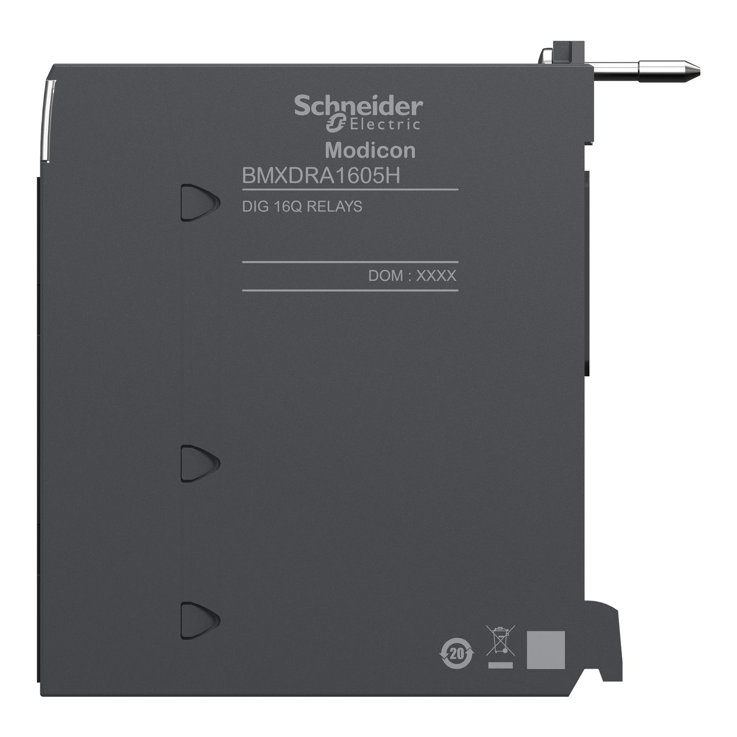 Picture of discrete output module, Modicon X80, 16 NO relay outputs, 24 to 240V AC, 24 to 48V DC, for severe environments