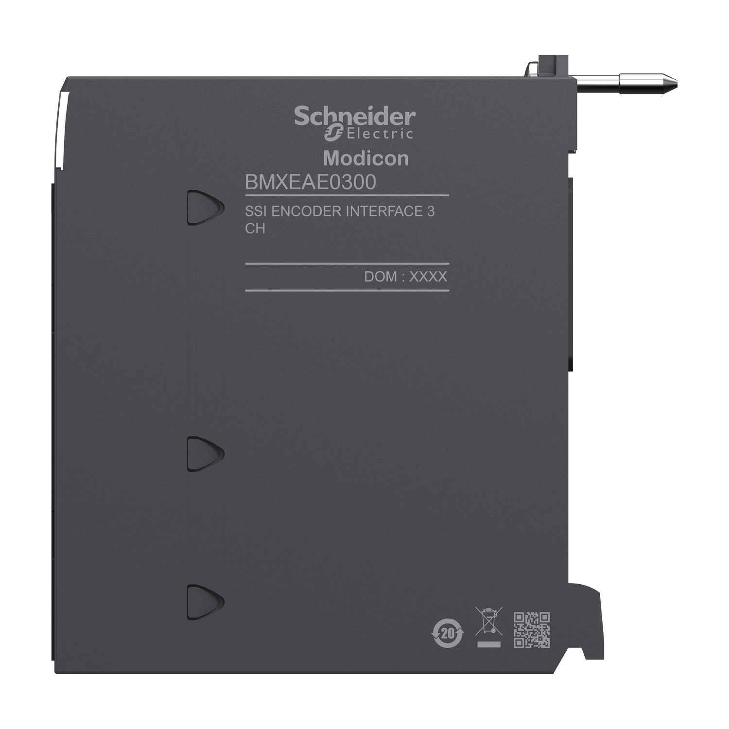 Picture of encoder interface module, Modicon X80, SSI, 3 channels, up to 31databits, 1Mbauds