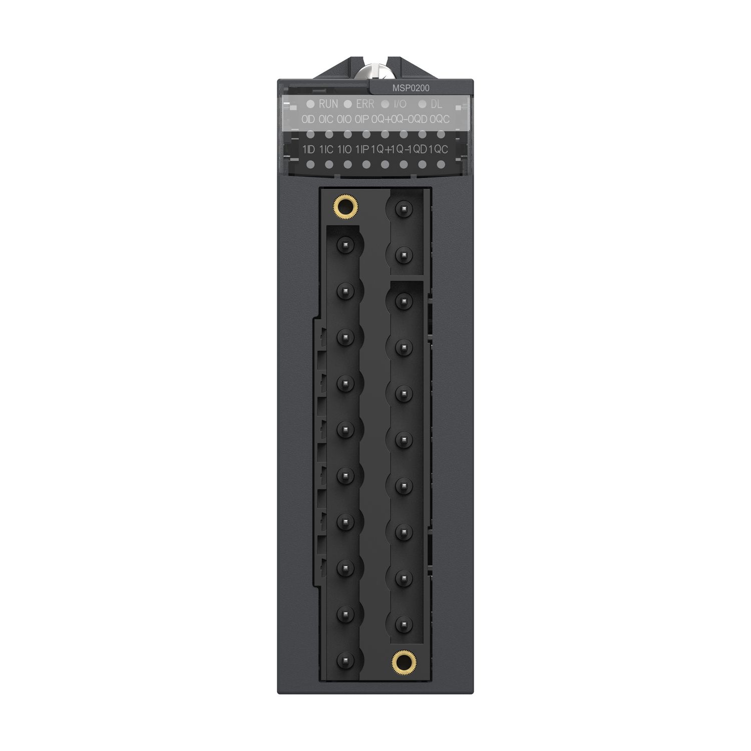 Picture of PTO module, Modicon X80, 2 channels, 4 I, 24V DC, 4.3mA, 2 connectors, 28 pins