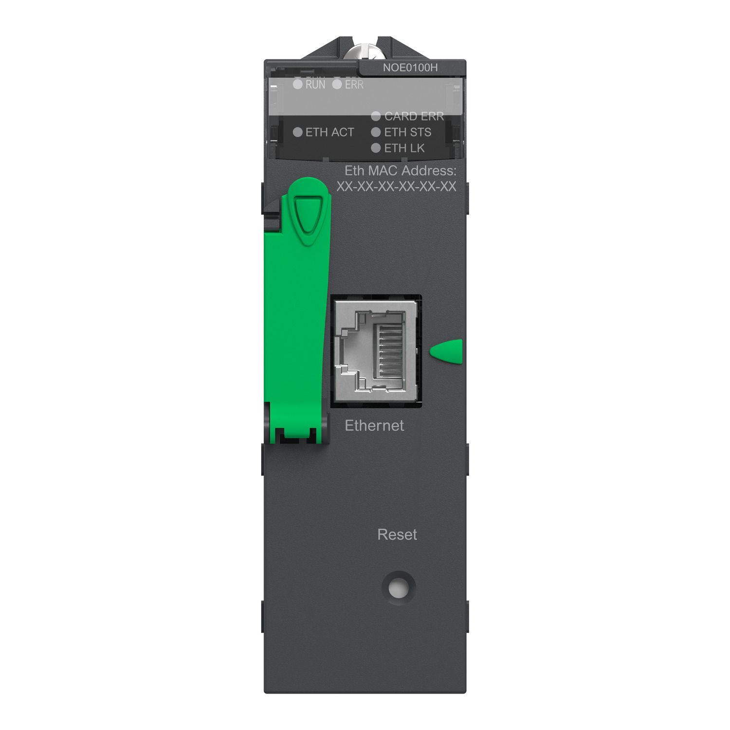 Picture of network module, Modicon M340, Modbus/TCP, 1 x RJ45, flash memory card, for severe environments